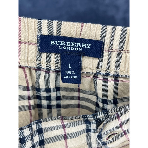 Burberry London Shorts Vintage Check Plaid Cotton Beige Casual L‎ - Picture 5 of 6